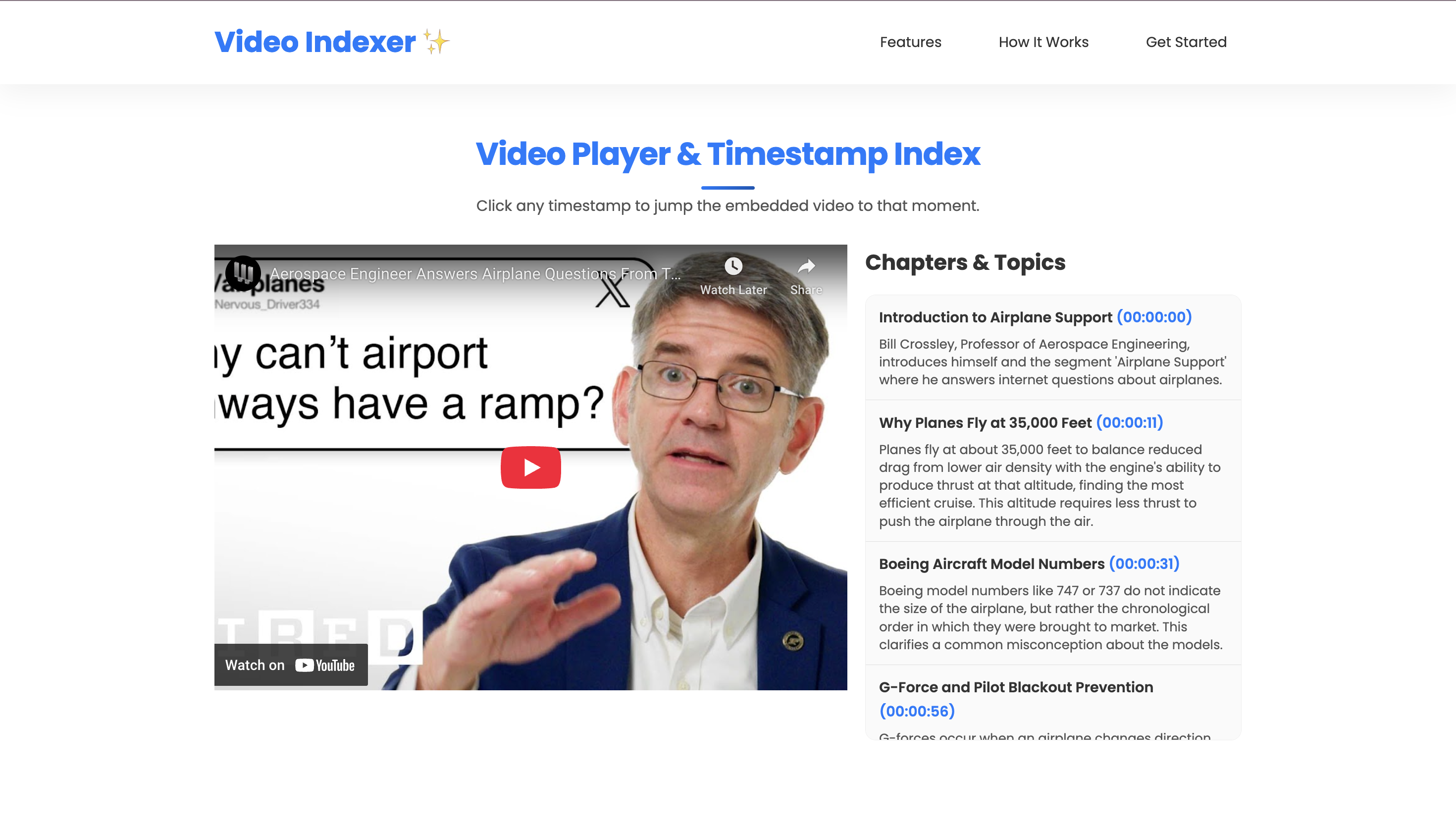 Video Indexing Process